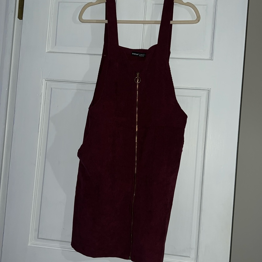 Burgundy zip up dress